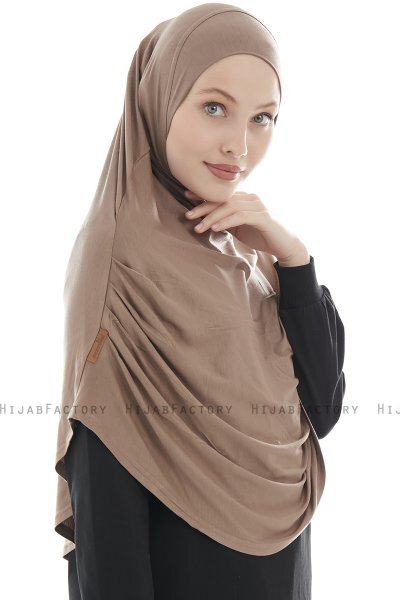 Roxelana - Mörk Taupe Lång Al Amira Hijab