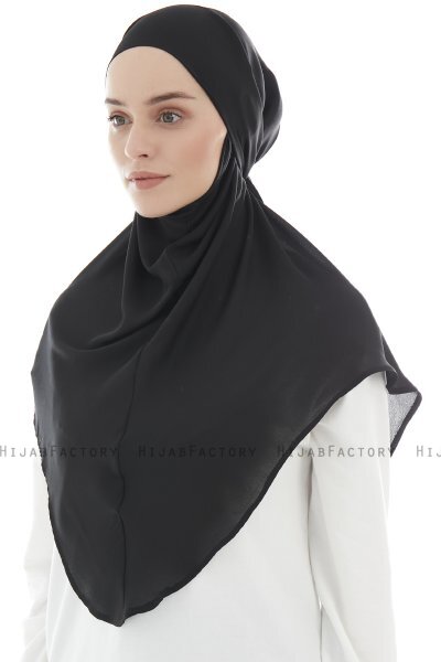 Ebrar - Svart Crepe Chiffon Al Amira Hijab
