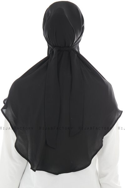 Ebrar - Svart Crepe Chiffon Al Amira Hijab
