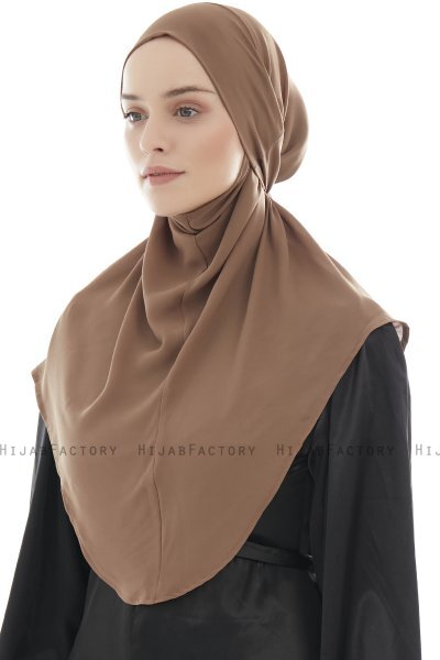 Ebrar - Brun Crepe Chiffon Al Amira Hijab