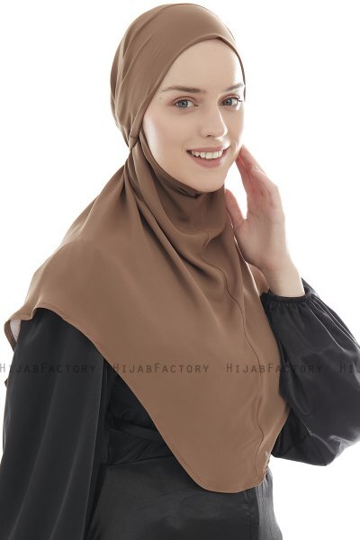 Ebrar - Brun Crepe Chiffon Al Amira Hijab