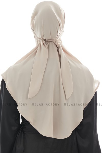 Ebrar - Ljus Taupe Crepe Chiffon Al Amira Hijab