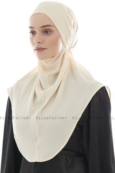 Ebrar - Ljus Beige Crepe Chiffon Al Amira Hijab