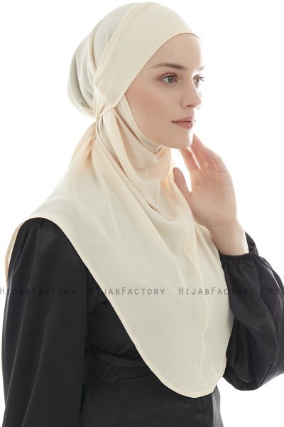 Ebrar - Ljus Beige Crepe Chiffon Al Amira Hijab