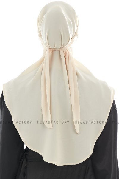 Ebrar - Ljus Beige Crepe Chiffon Al Amira Hijab