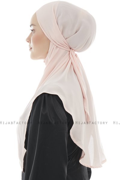 Ebrar - Gammelrosa Crepe Chiffon Al Amira Hijab