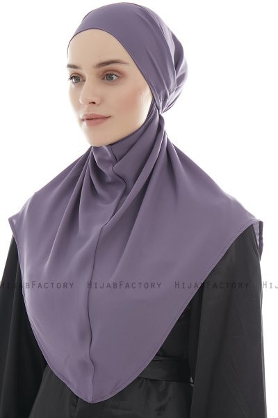 Ebrar - Mörklila Crepe Chiffon Al Amira Hijab