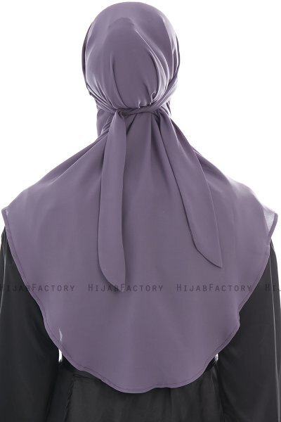 Ebrar - Mörklila Crepe Chiffon Al Amira Hijab