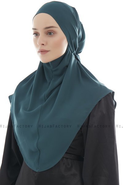 Ebrar - Mörkgrön Crepe Chiffon Al Amira Hijab