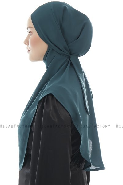 Ebrar - Mörkgrön Crepe Chiffon Al Amira Hijab