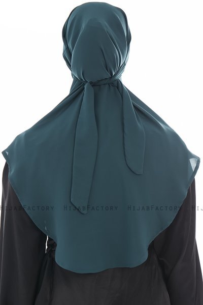 Ebrar - Mörkgrön Crepe Chiffon Al Amira Hijab