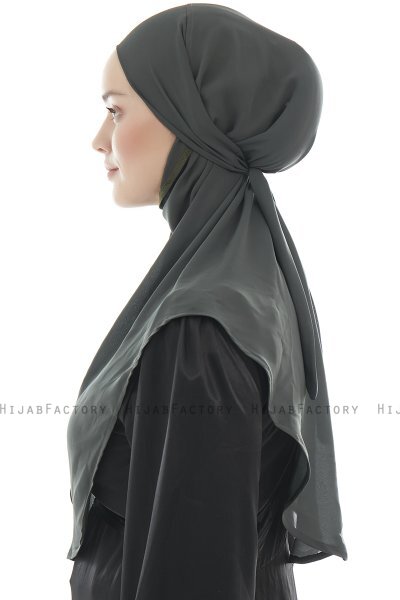Ebrar - Khaki Crepe Chiffon Al Amira Hijab