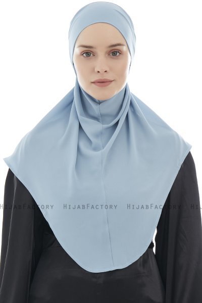 Ebrar - Ljusblå Crepe Chiffon Al Amira Hijab