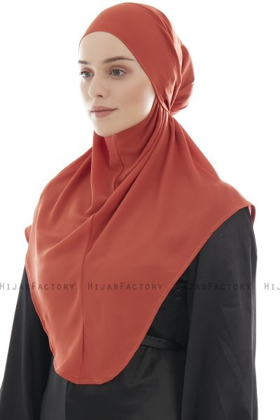 Ebrar - Tegelröd Crepe Chiffon Al Amira Hijab