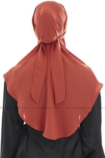 Ebrar - Tegelröd Crepe Chiffon Al Amira Hijab