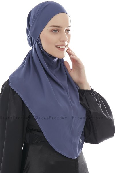 Ebrar - Royal Blue Crepe Chiffon Al Amira Hijab
