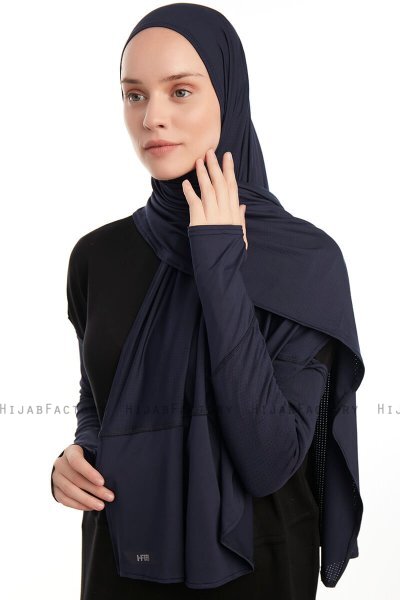 Azize - Marinblå Pro Scarf Sport Hijab Set