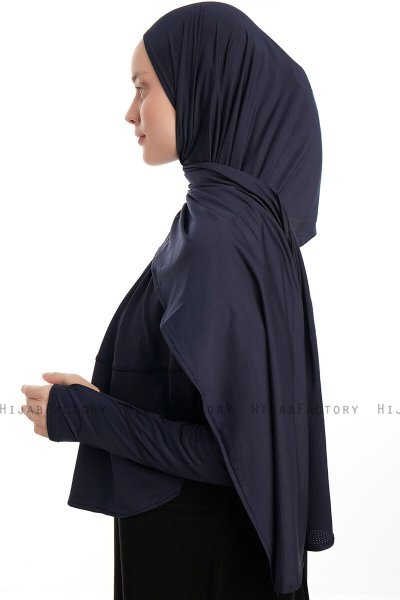 Azize - Marinblå Pro Scarf Sport Hijab Set