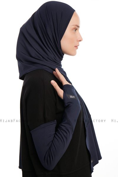 Azize - Marinblå Pro Scarf Sport Hijab Set
