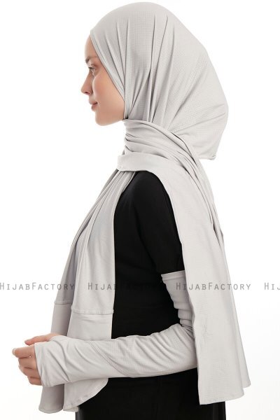 Azize - Ljusgrå Pro Scarf Sport Hijab Set