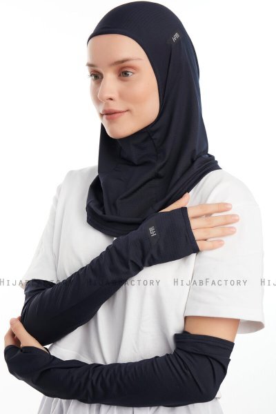 Bayda - Marinblå Pro Sport Hijab Set