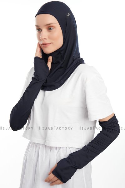 Bayda - Marinblå Pro Sport Hijab Set