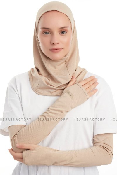 Bayda - Ljus Taupe Pro Sport Hijab Set