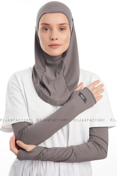 Bayda - Mörkgrå Pro Sport Hijab Set
