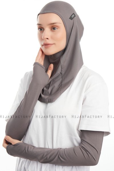 Bayda - Mörkgrå Pro Sport Hijab Set