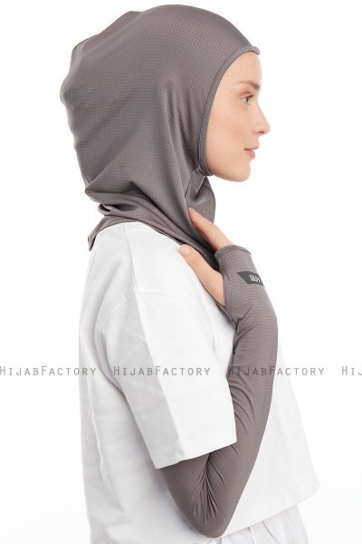 Bayda - Mörkgrå Pro Sport Hijab Set