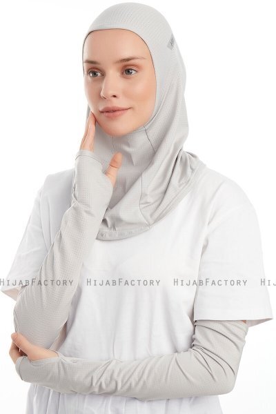 Bayda - Ljusgrå Pro Sport Hijab Set