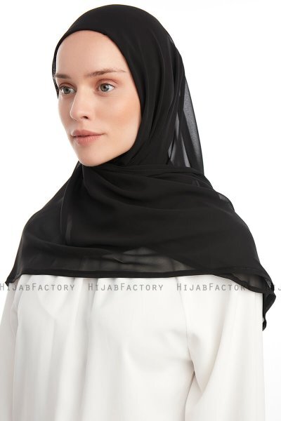 Eylem - Svart One Piece Chiffon Hijab