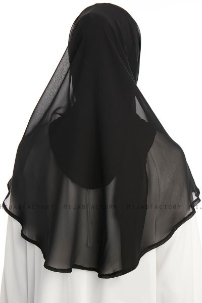 Eylem - Svart One Piece Chiffon Hijab