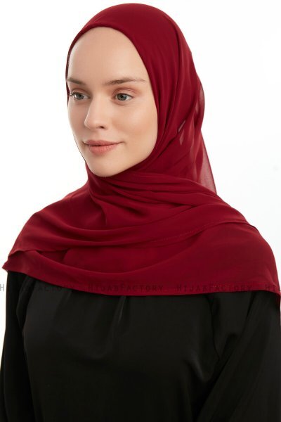 Eylem - Bordeaux One Piece Chiffon Hijab