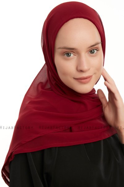 Eylem - Bordeaux One Piece Chiffon Hijab