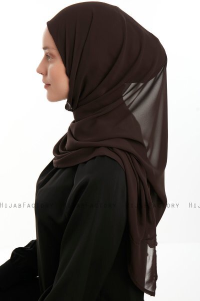 Eylem - Brun One Piece Chiffon Hijab