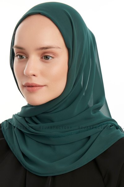 Eylem - Mörkgrön One Piece Chiffon Hijab