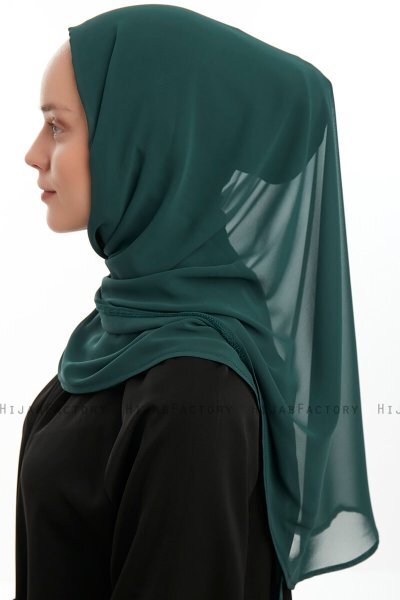 Eylem - Mörkgrön One Piece Chiffon Hijab