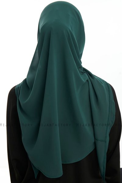 Eylem - Mörkgrön One Piece Chiffon Hijab