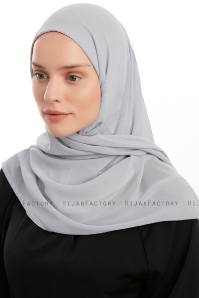 Eylem - Ljusgrå One Piece Chiffon Hijab