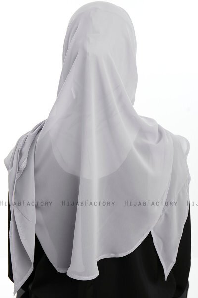 Eylem - Ljusgrå One Piece Chiffon Hijab