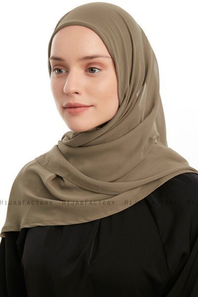 Eylem - Olivgrön One Piece Chiffon Hijab