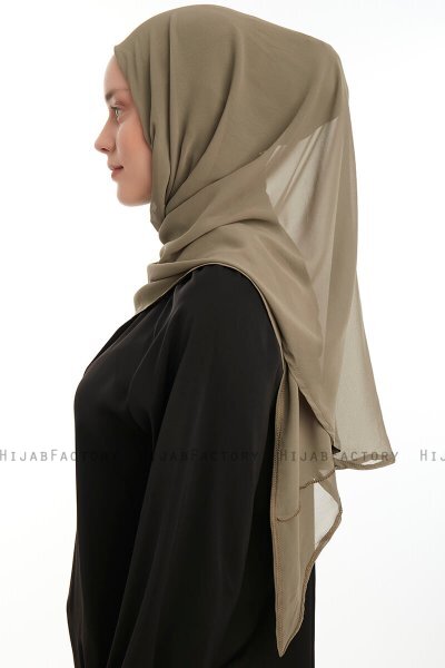 Eylem - Olivgrön One Piece Chiffon Hijab