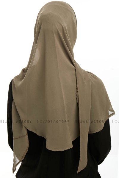 Eylem - Olivgrön One Piece Chiffon Hijab