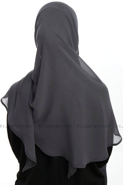 Eylem - Antracit One Piece Chiffon Hijab
