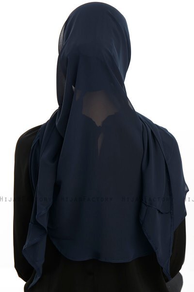 Sahar - Marinblå One Piece Chiffon Hijab