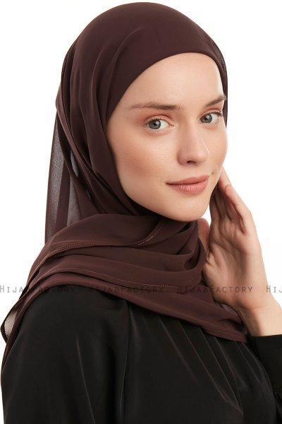 Sahar - Brun One Piece Chiffon Hijab