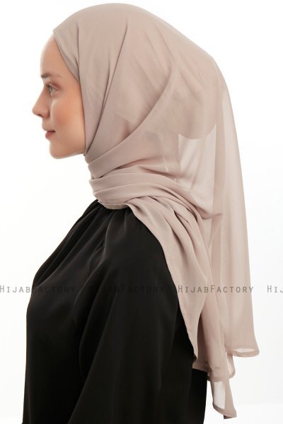 Sahar - Ljus Taupe One Piece Chiffon Hijab