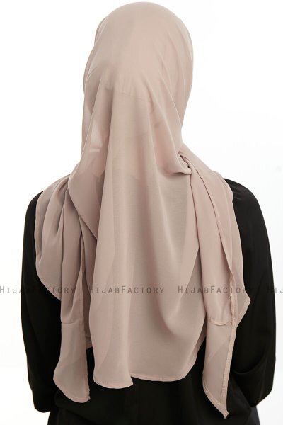 Sahar - Ljus Taupe One Piece Chiffon Hijab