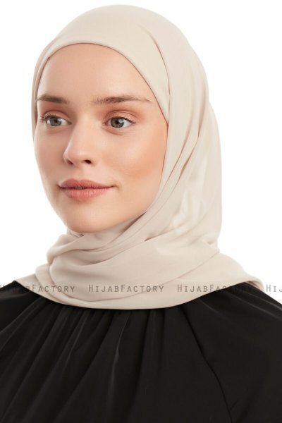Sahar - Ljus Beige One Piece Chiffon Hijab